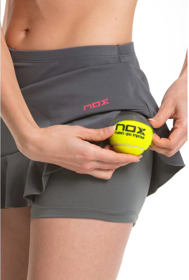 FALDA PÁDEL MUJER PRO - REGULAR DARK GREY