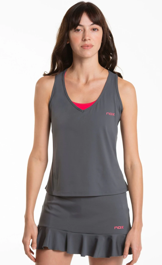 WOMEN'S PADEL T-SHIRT PRO - FIT DARK GREY